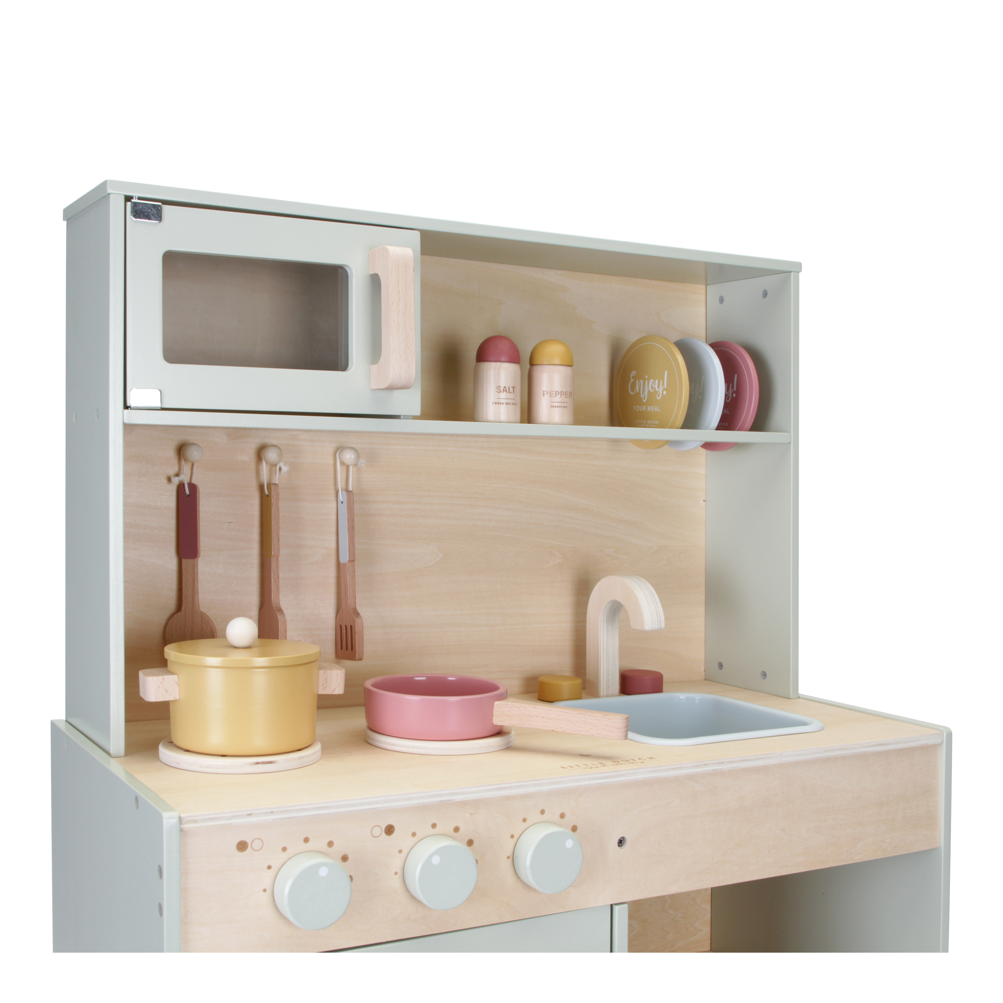 Spielküche Holz mint "Lasergravur" | Little Dutch