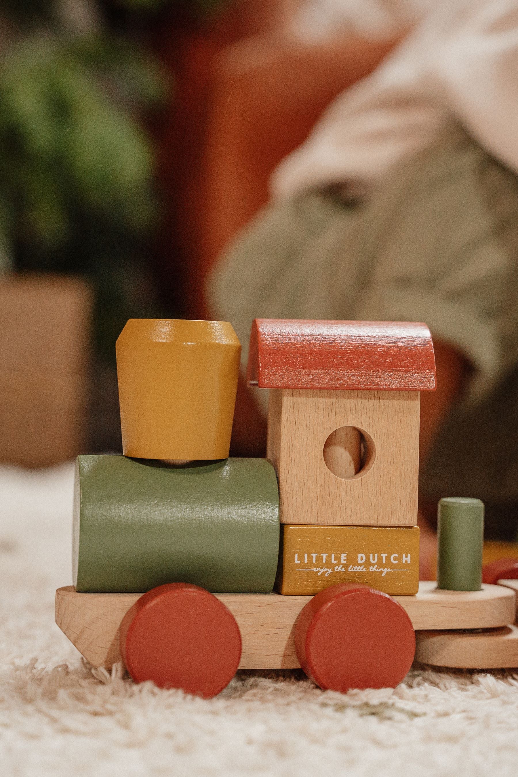 Houten Kersttrein - Bedrukt | Little Dutch