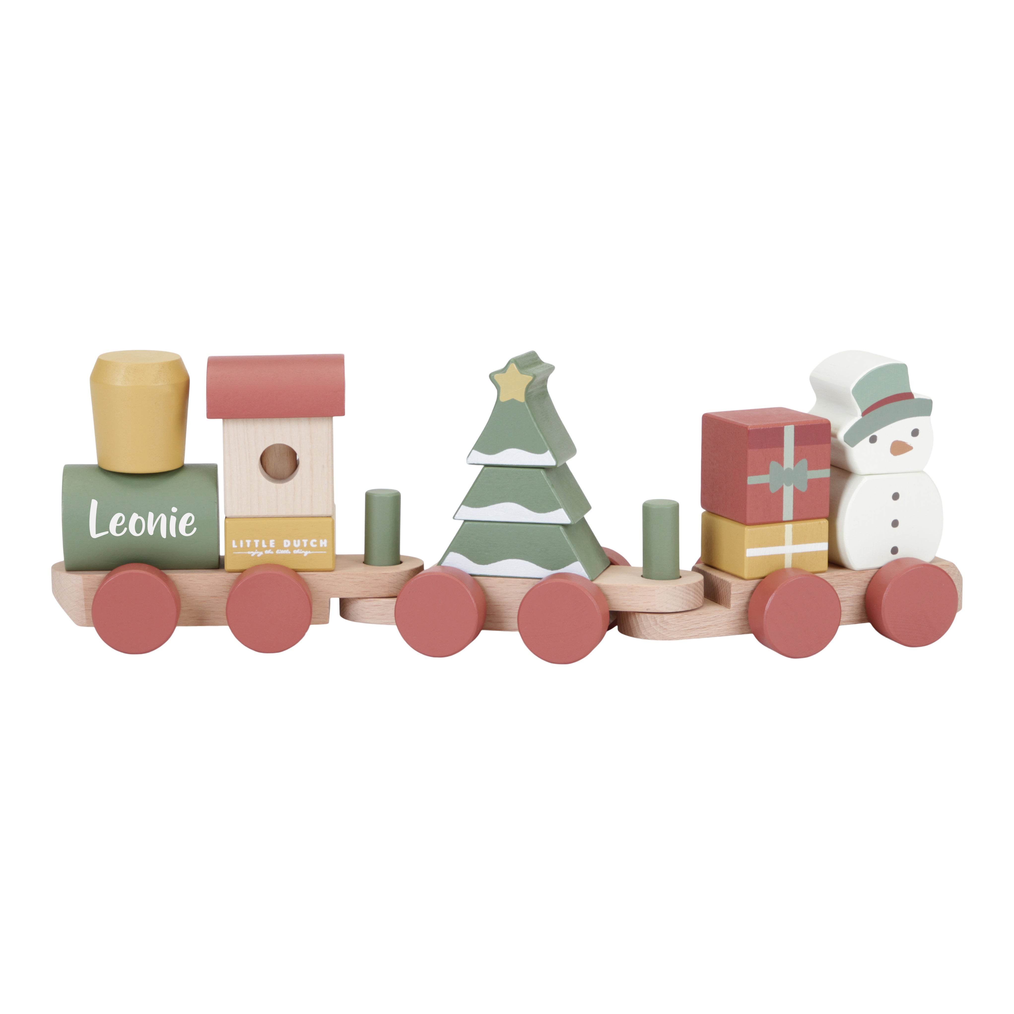 Houten Kersttrein - Bedrukt | Little Dutch
