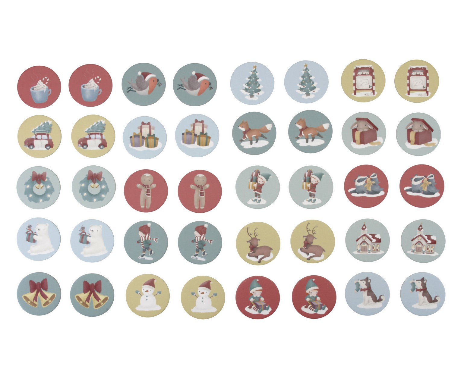 TOPDEAL Memory-Spiel X-MAS Winterliches Kartenspiel Lernspiel für Kinder | Little Dutch