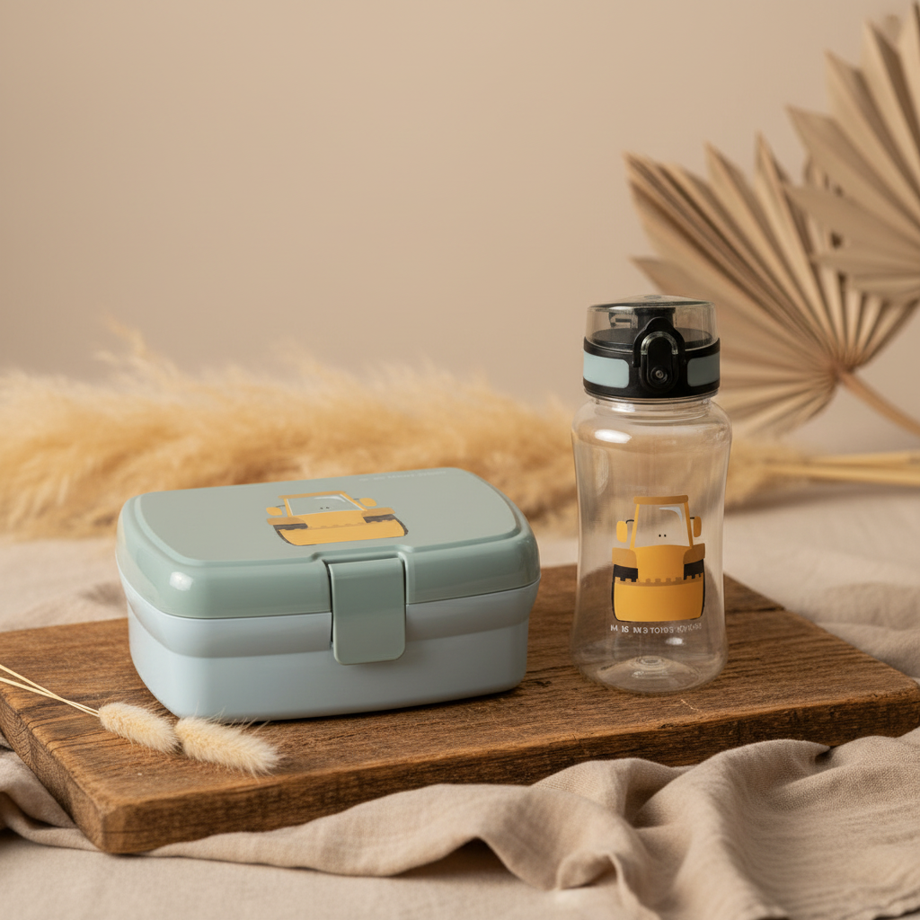 Pausen-Set Flasche & Brotdose Tiny Drivers - Bagger | Lässig