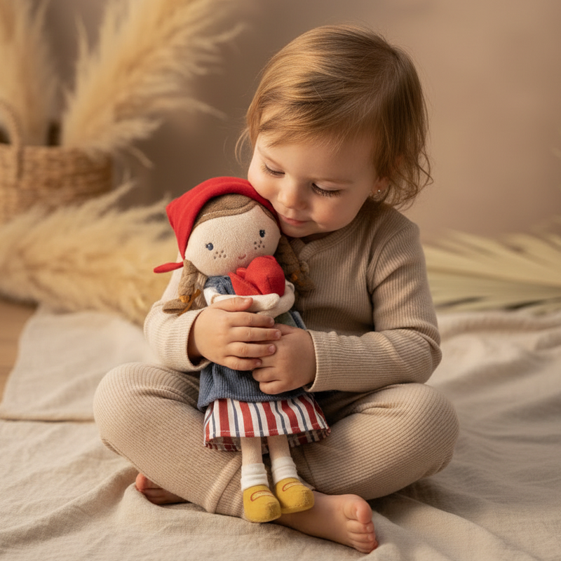Personalisierte Stoffpuppe für Babys – liebevolles Geschenk zur Geburt mit Name als erstes Kuscheltier