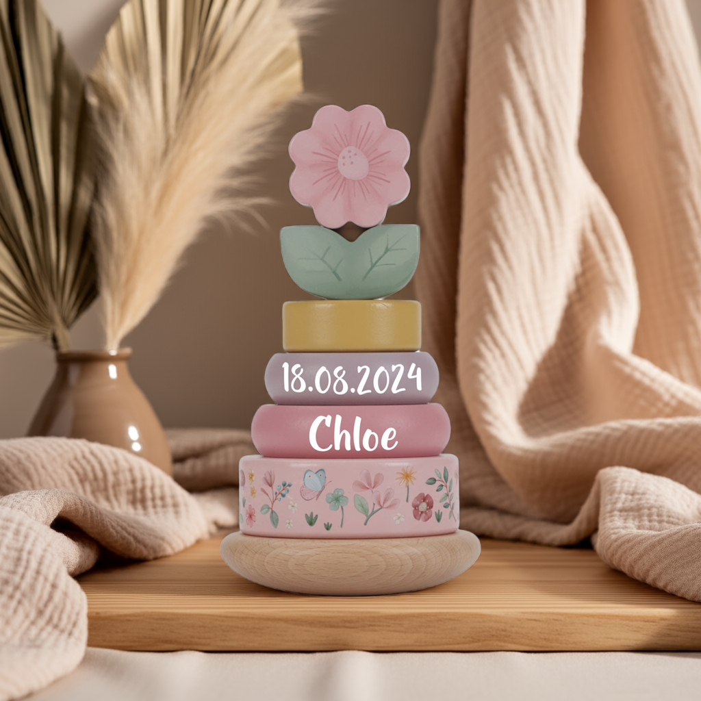 Houten stapeltoren Fairy Garden "Voor Geboorte" | Little Dutch