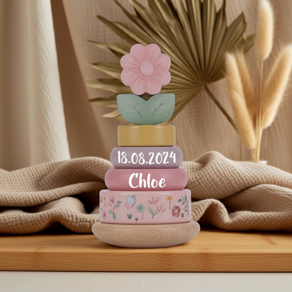 Houten stapeltoren Fairy Garden "Voor Geboorte" | Little Dutch