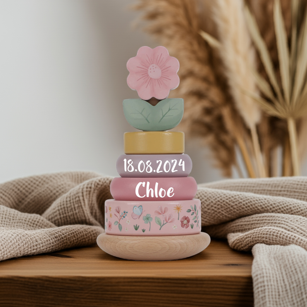 Houten stapeltoren Fairy Garden "Voor Geboorte" | Little Dutch