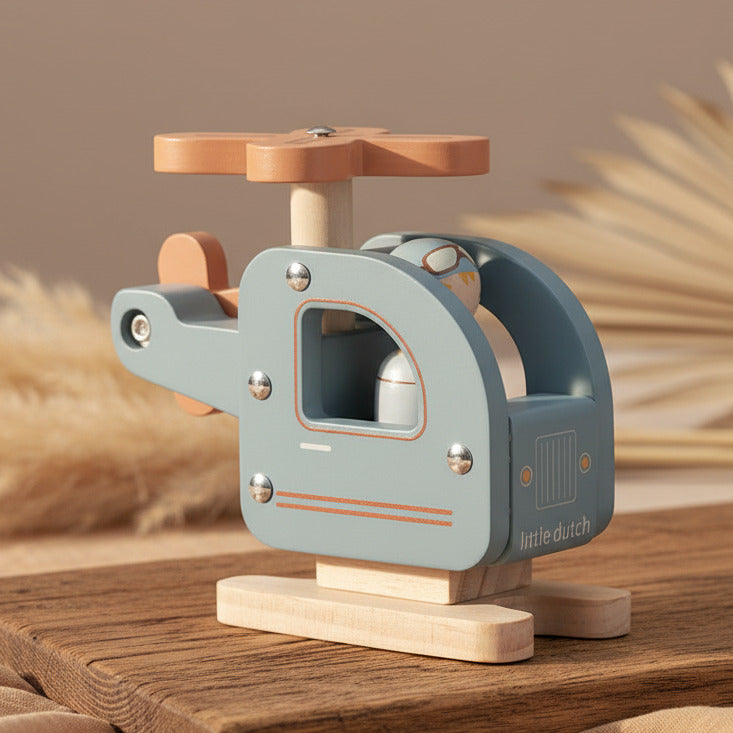 Spielzeug Hubschrauber aus Holz für Kleinkinder – perfekt fürs Kinderzimmer