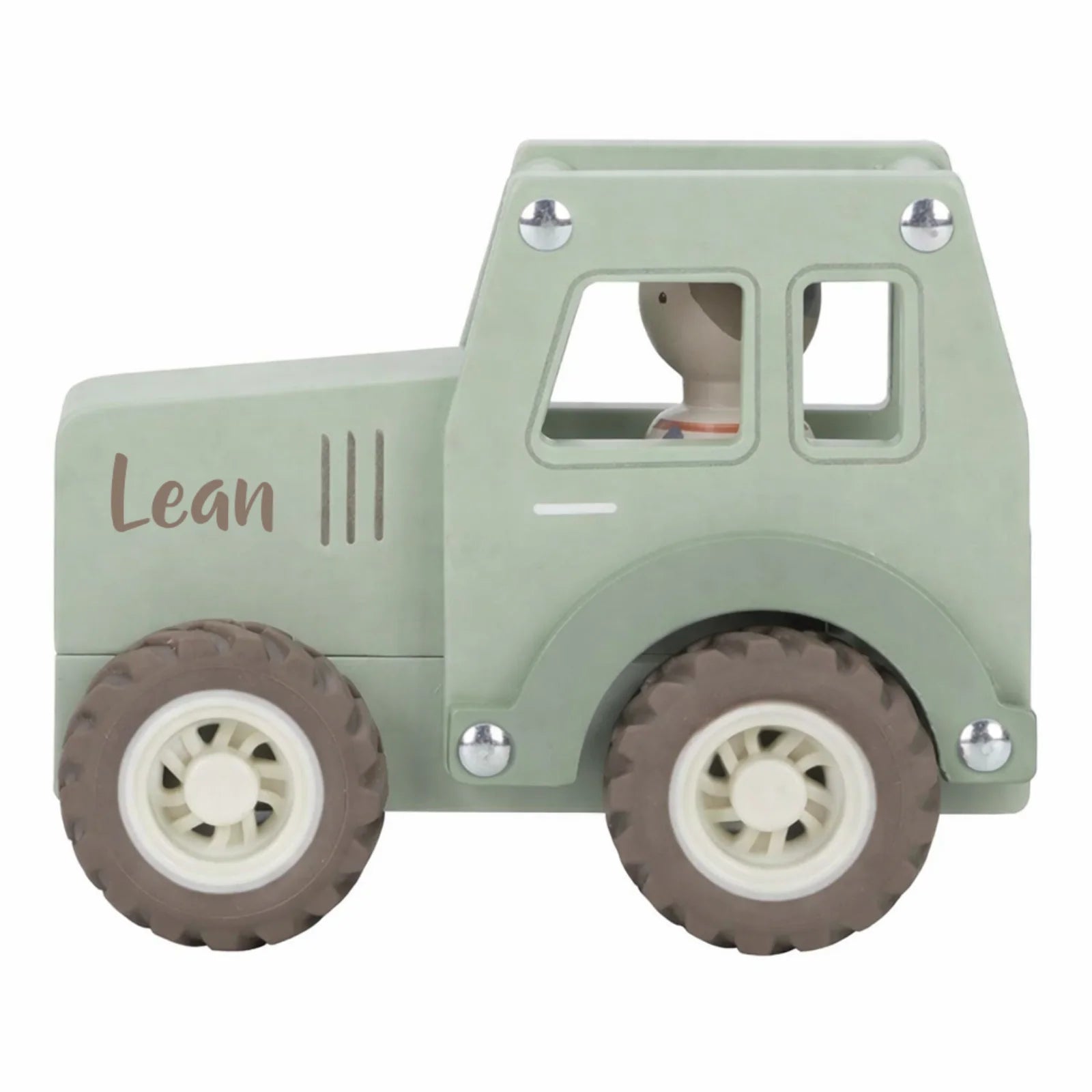 Personalisierter Holztraktor – Holzspielzeug Traktor mit Name | Schmatzepuffer