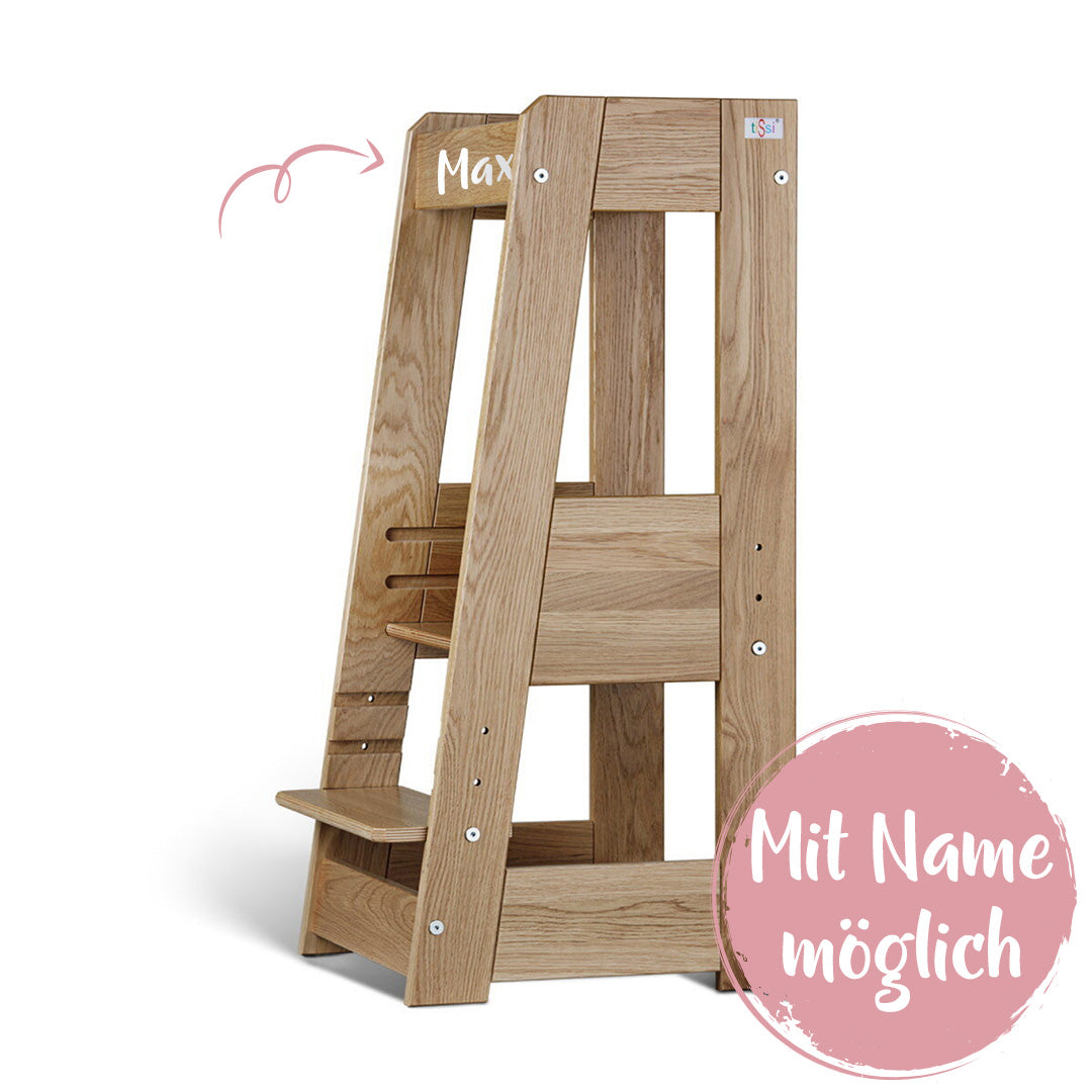 Learning tower Felix - Learning Tower - Wood oak | Tissi® by Schmatzepuffer® "personalized"