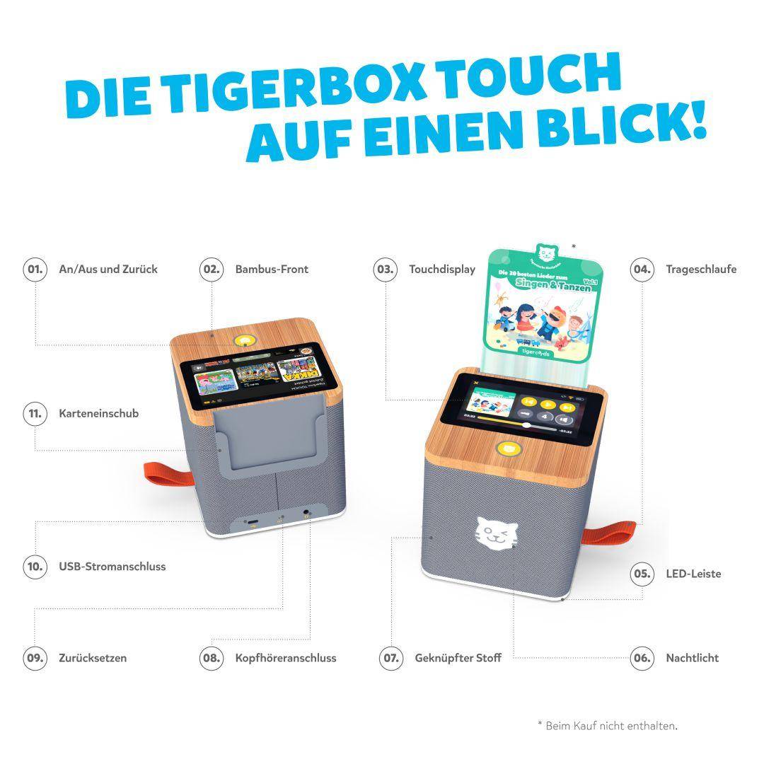 tigerbox TOUCH PLUS grau Bluetooth | by Schmatzepuffer® "personalisierbar"