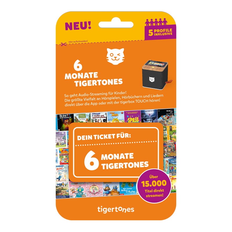 6 Monate Family (bis 5 Geräte) Tigertones Tigerticket Tigerbox Touch plus und Mini | Tigermedia