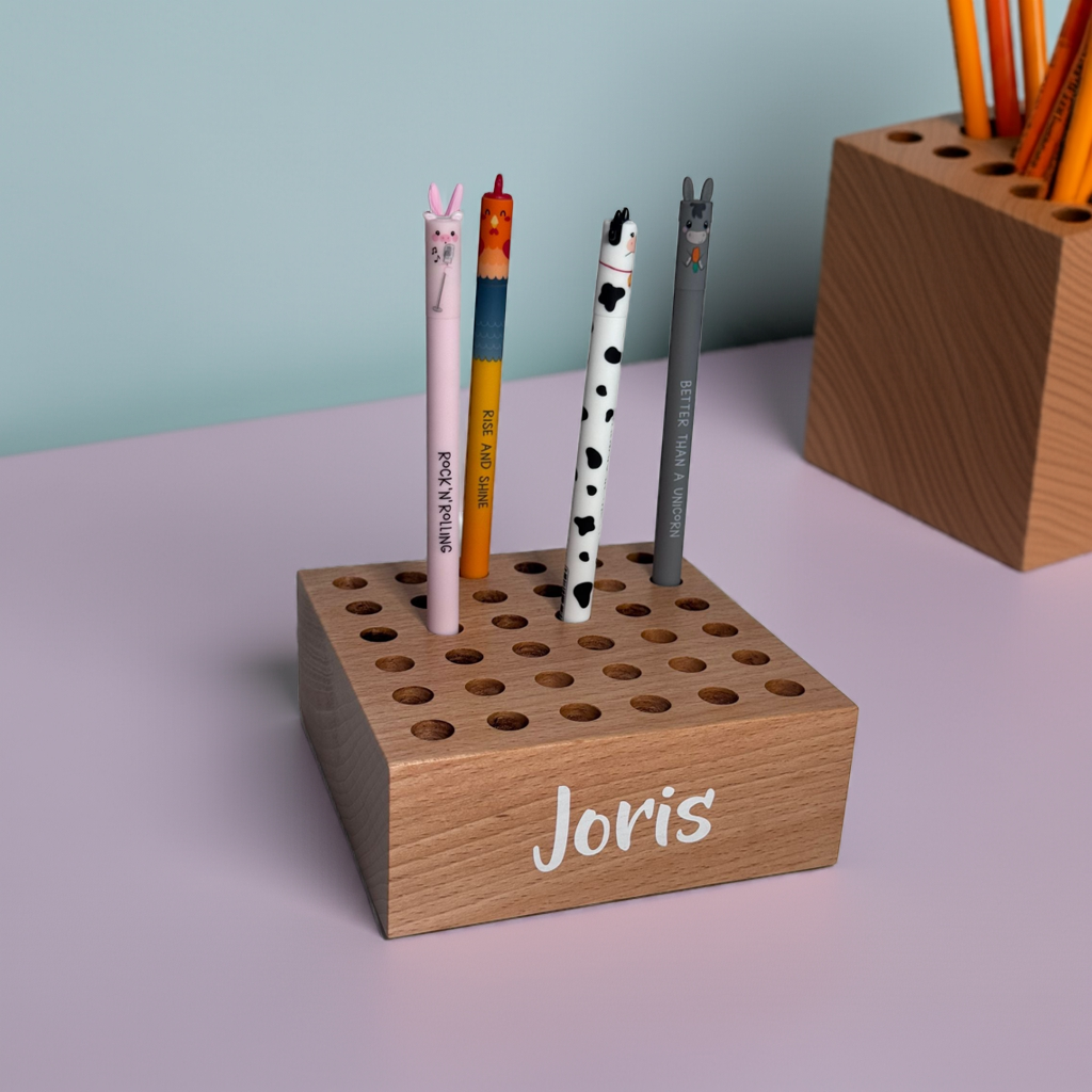 Personalisierter Stiftehalter aus Holz passend für Legami & andere Stifte | Schmatzepuffer