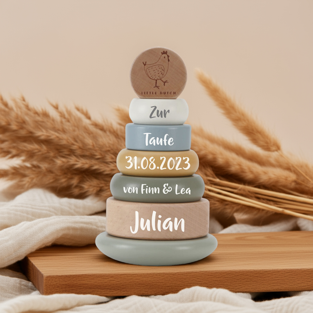 Little Farm Stacking Tower - Christening | Little Dutch