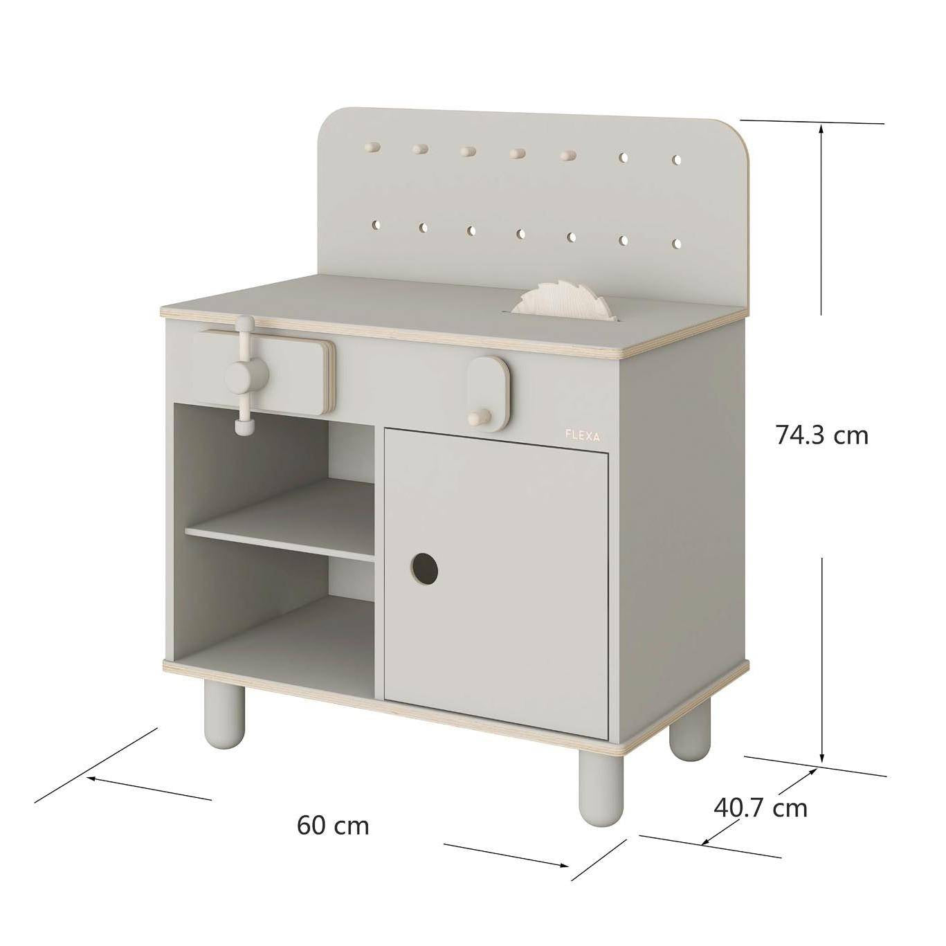 Workbench wood Play natural grey I Flexa by Schmatzepuffer® customizable