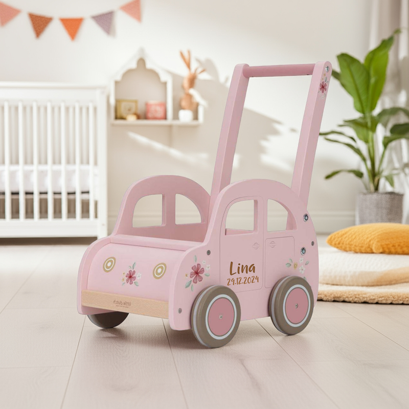Laufwagen Pink personalisierbar mit Namen & Geburtsdatum