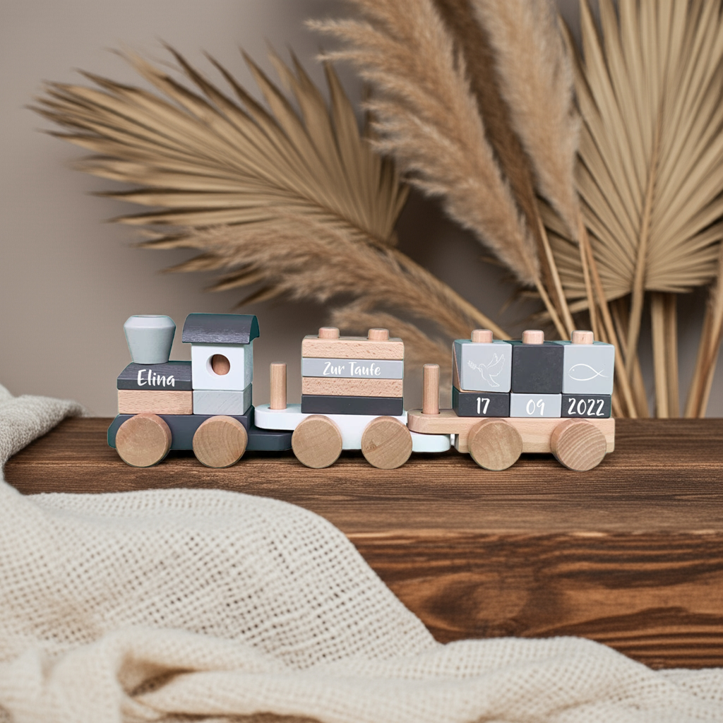 Holz-Zug Exclusive Edition - Zur Taufe - Bedruckt | Little Dutch
