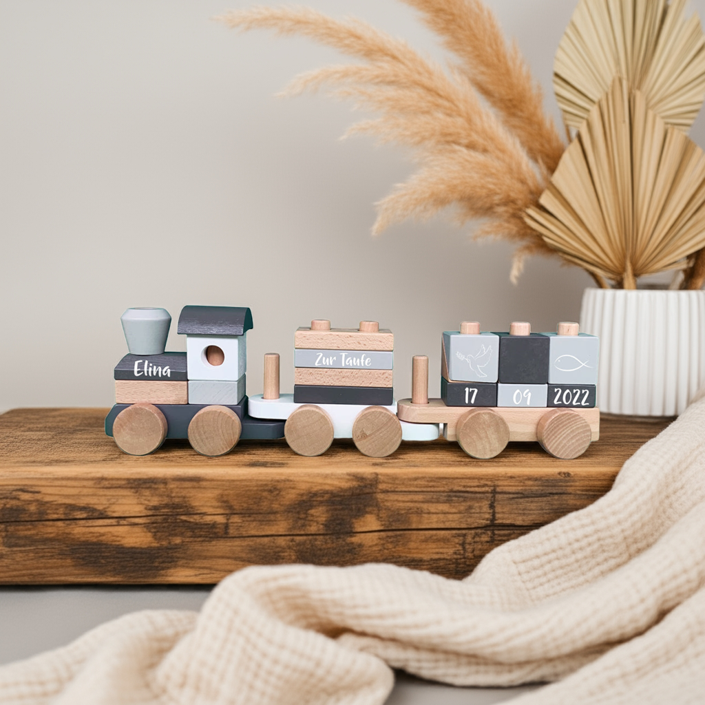 Holz-Zug Exclusive Edition - Zur Taufe - Bedruckt | Little Dutch