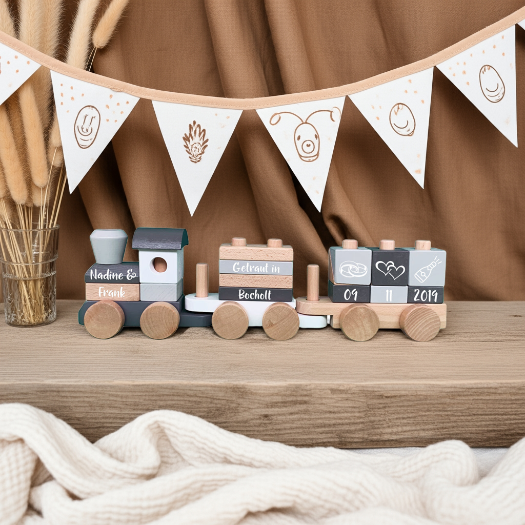 Holz-Zug Exclusive Edition - Zur Hochzeit - Bedruckt | Little Dutch