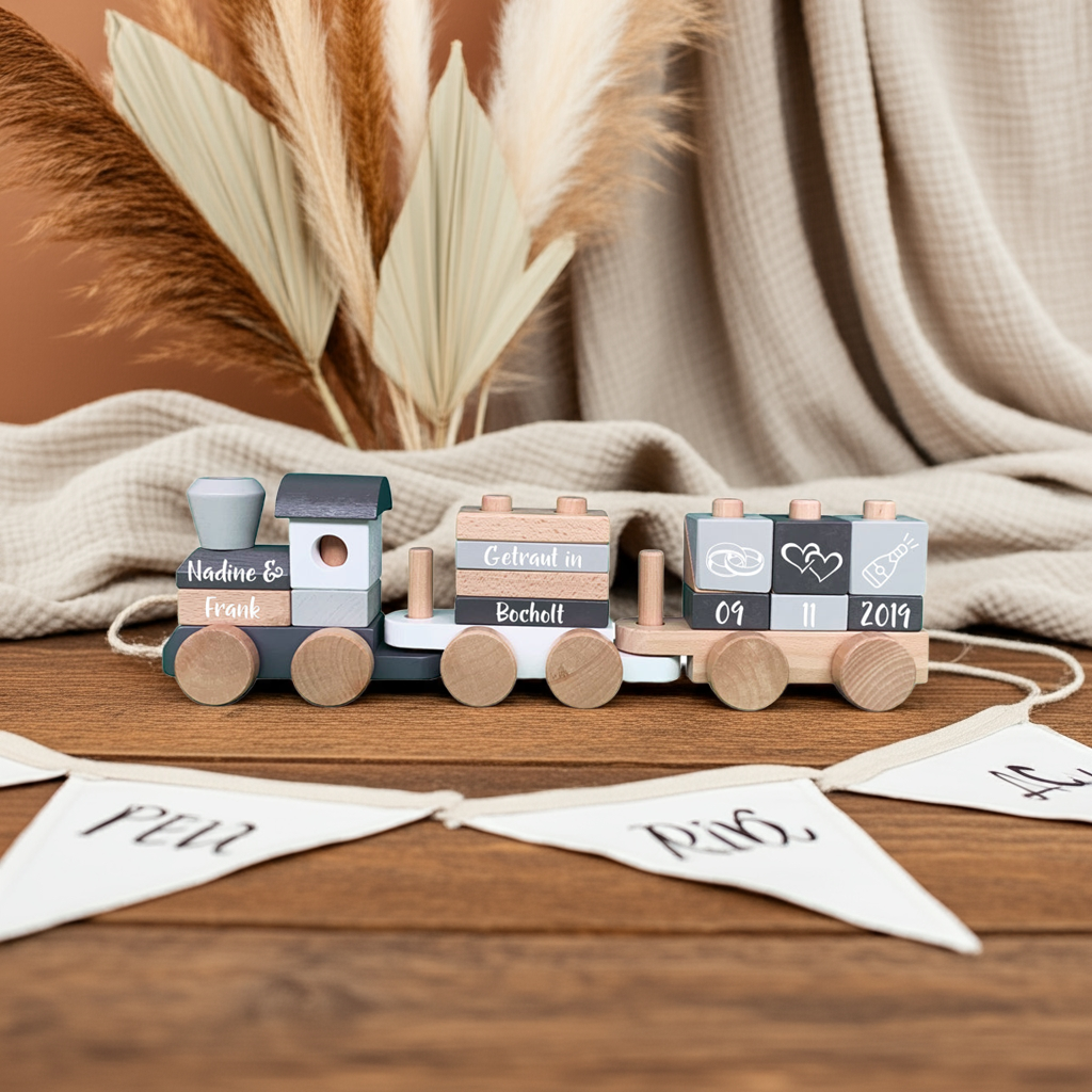 Holz-Zug Exclusive Edition - Zur Hochzeit - Bedruckt | Little Dutch