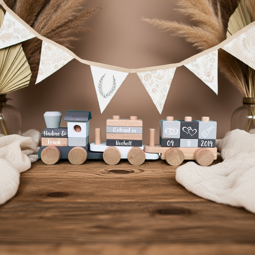 Holz-Zug Exclusive Edition - Zur Hochzeit - Bedruckt | Little Dutch