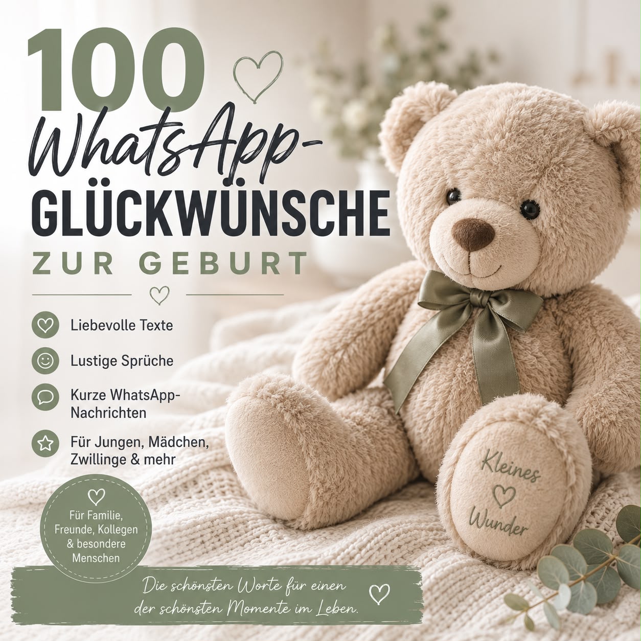 100 WhatsApp-Glückwünsche zur Geburt – Liebevolle, lustige & kurze Texte für Jungen, Mädchen und Zwillinge