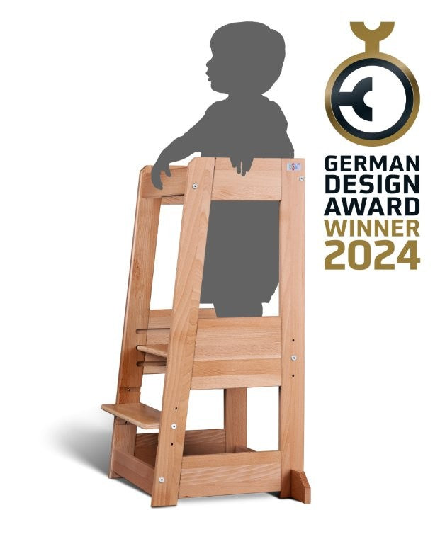 Lernturm Felix - Learning tower - Holz natur | tiSsi® by Schmatzepuffer® "personalisierbar"