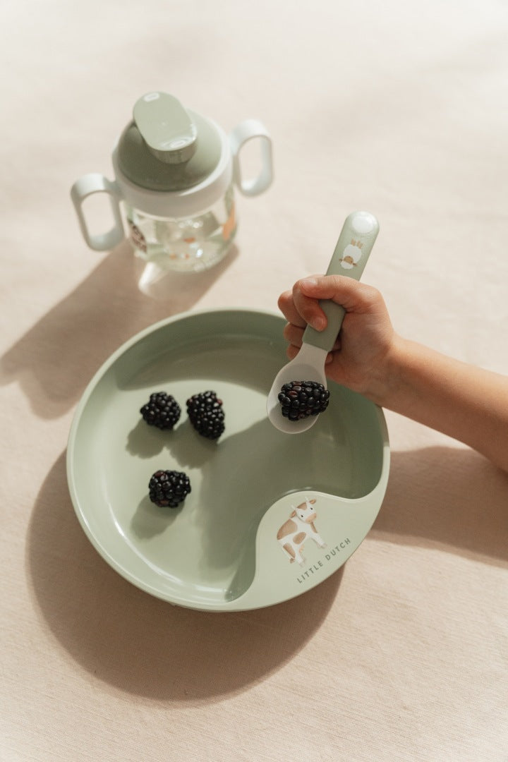 Cuillères d'apprentissage pour enfants, 2 pièces - Little Farm | Little Dutch x Mepal
