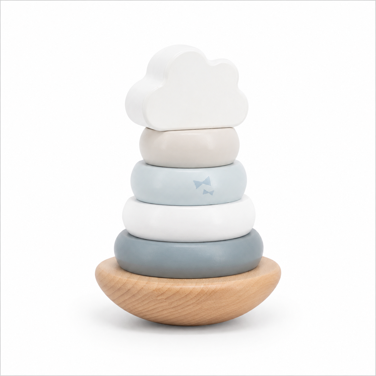 Balance Stapelturm aus Holz in Blau von Label Label – Stapelspiel & Motorikspielzeug