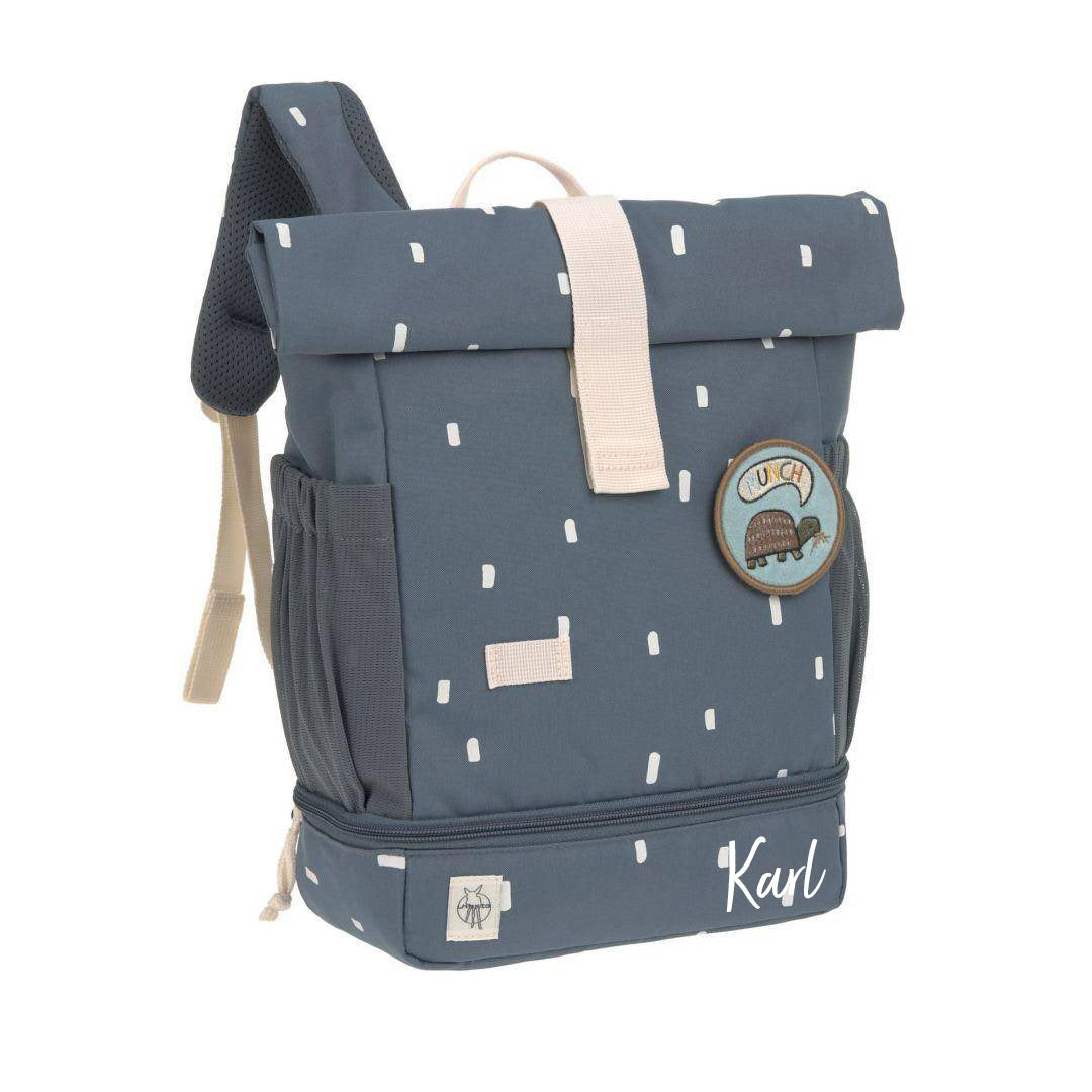 Mini Rolltop Rucksack Happy Prints Midnight Blue | Lässig