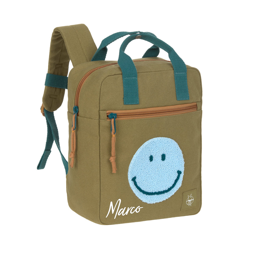Kleuterrugzak Little One &amp; Me Vierkant 6 l, olijf | Lassig