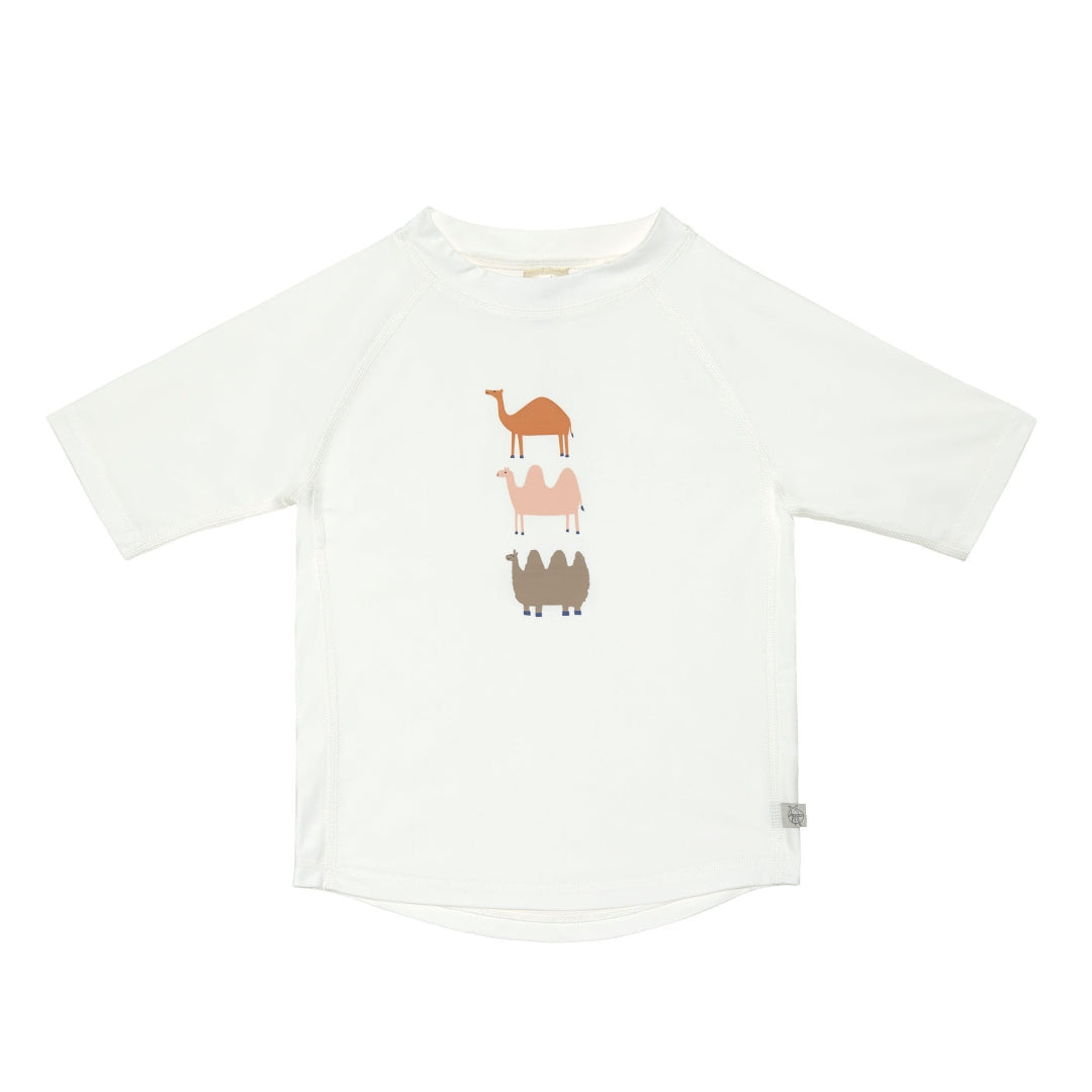 UV zwemshirt korte mouw wit – camel, maat 86 | Lässig