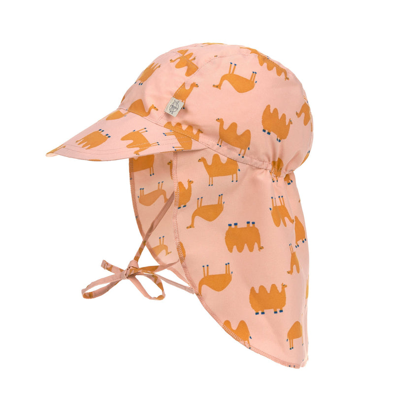 Sun hat with neck protection – camel, size 43/45 | Lässig