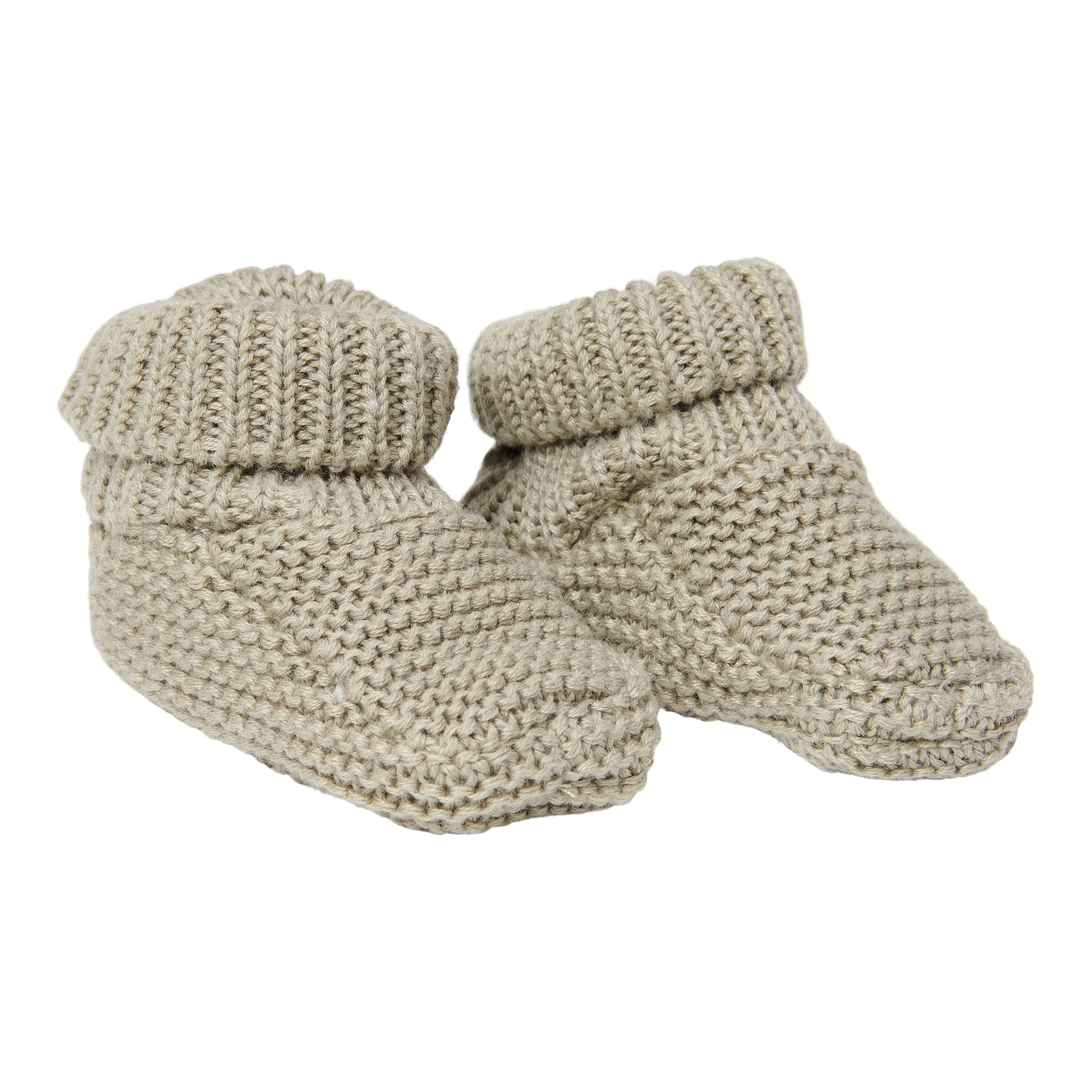 Strick Schuhe Baby olive 2 | Little Dutch