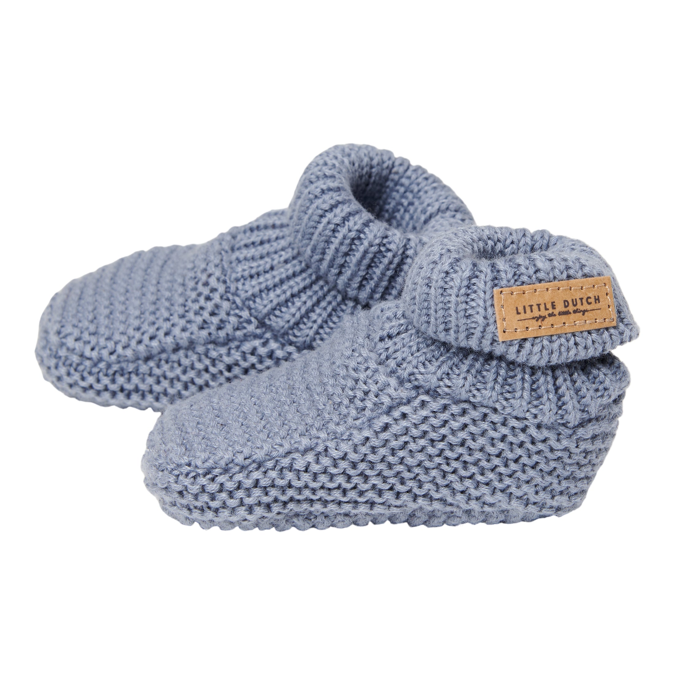 Strick Schuhe Baby blau | Little Dutch