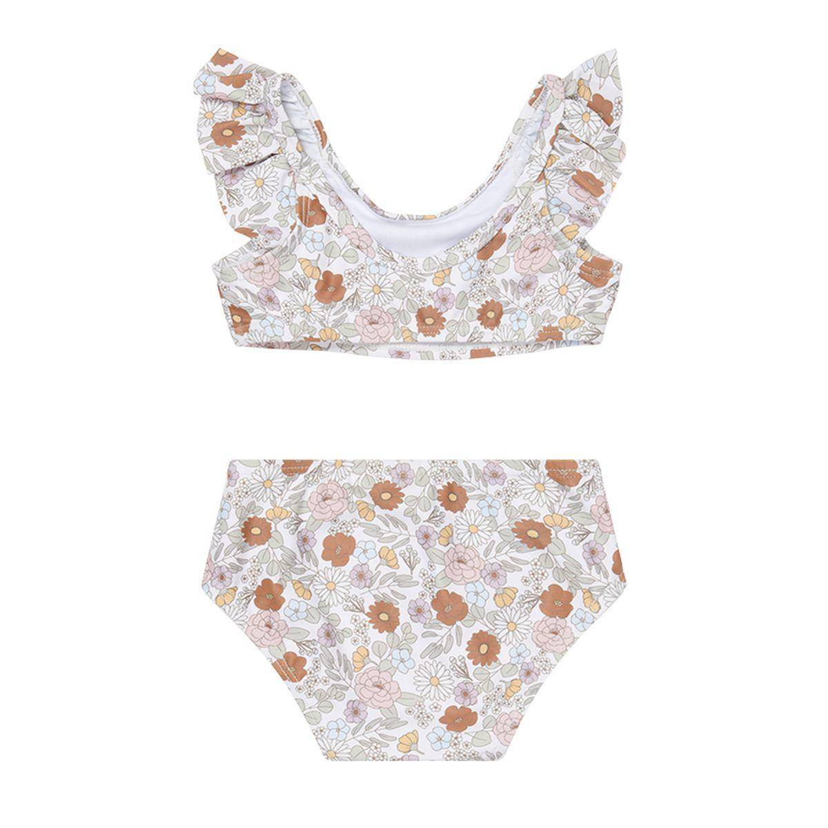 Bikini with flounces - Vintage Little Flowers - 98/104 | Little Dutch