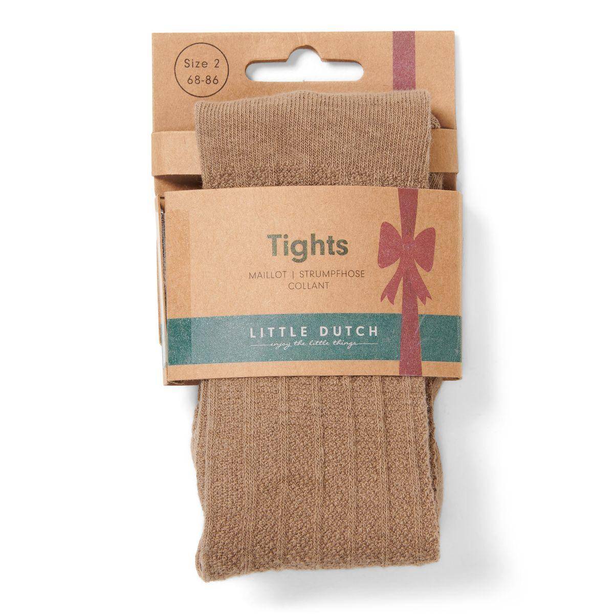Knitted tights - brown | Little Dutch