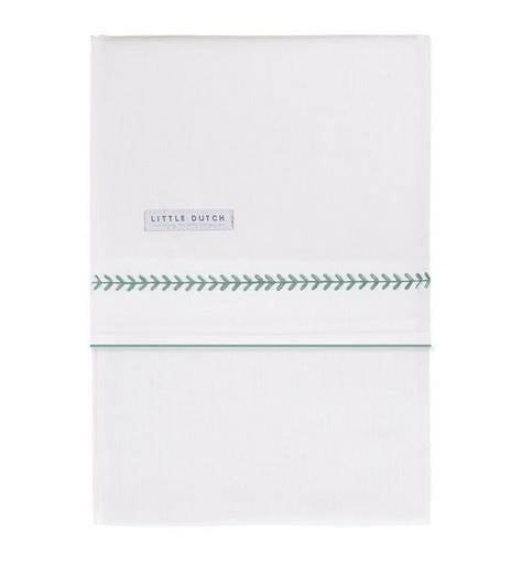 Ledikantlaken geborduurde tak 70 x 110 cm, mint | Little Dutch