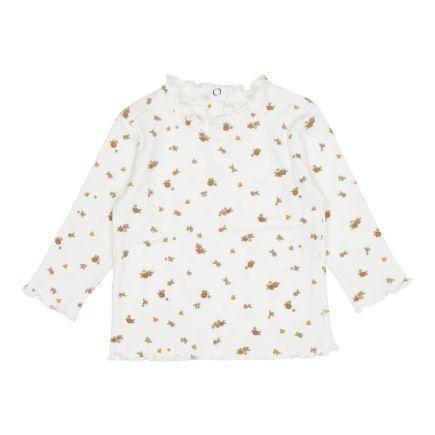 Shirt met lange mouwen en ruches White Blossom, maat 50/56 | Little Dutch
