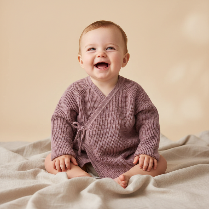 Wickelstrickjacke Essential Pure Mauve | Little Dutch