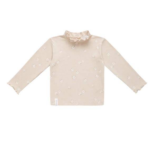 Top met lange mouwen en ruchekraag "Rose by Rose" maat 74 / 80 | leevje