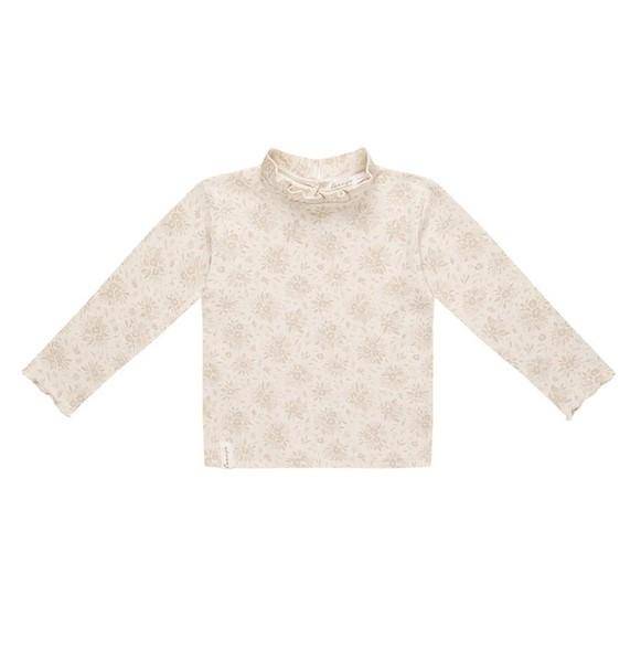 Shirt met lange mouwen en ruchekraag "Rose Buds" maat 86 / 92 | leevje