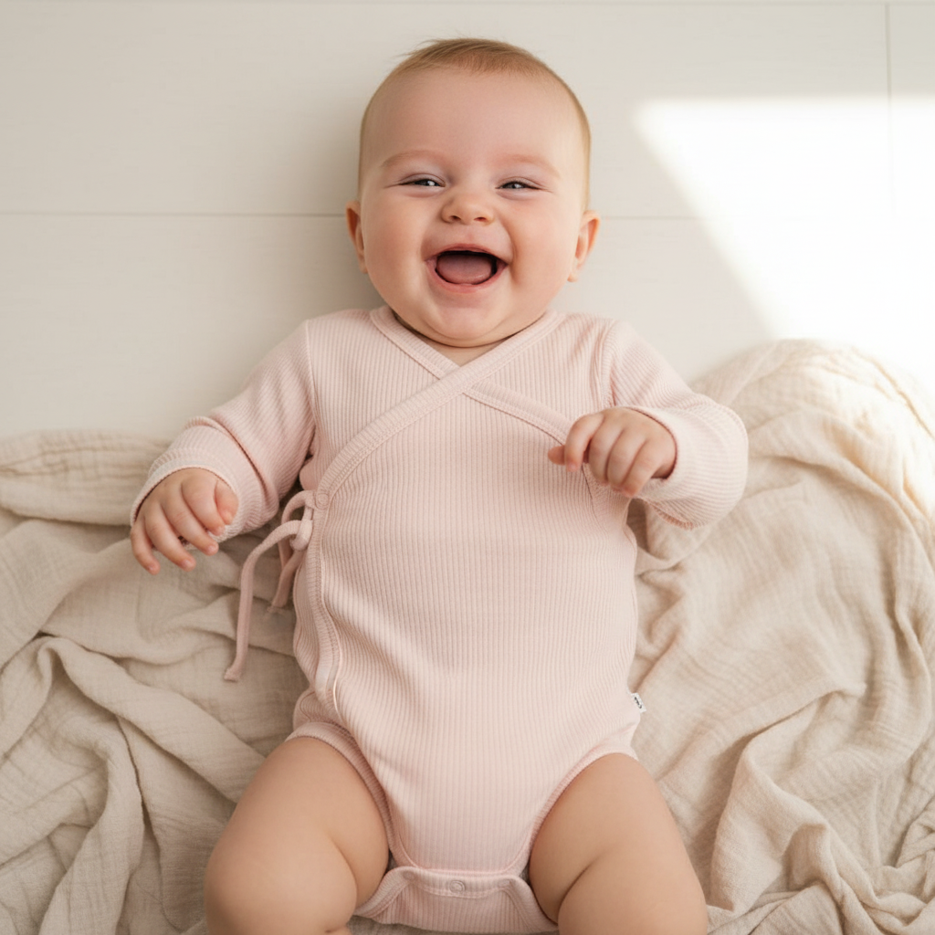 Langarm-Wickelbody Rosa | Little Dutch