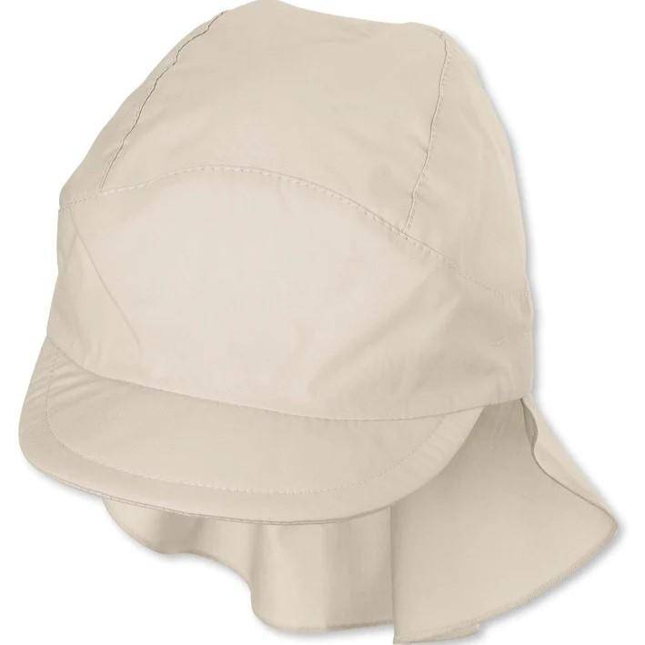 Peaked cap with neck protection beige, size 51 | Sterntaler
