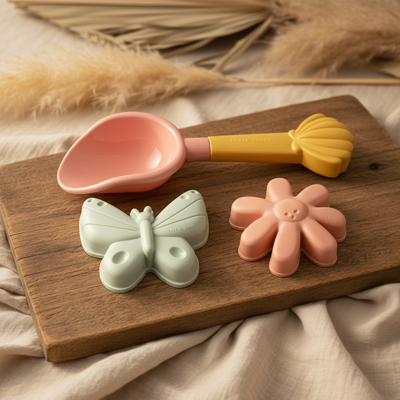 Sandbox toy set, 3 pieces, Flowers &amp; Butterflies | Little Dutch