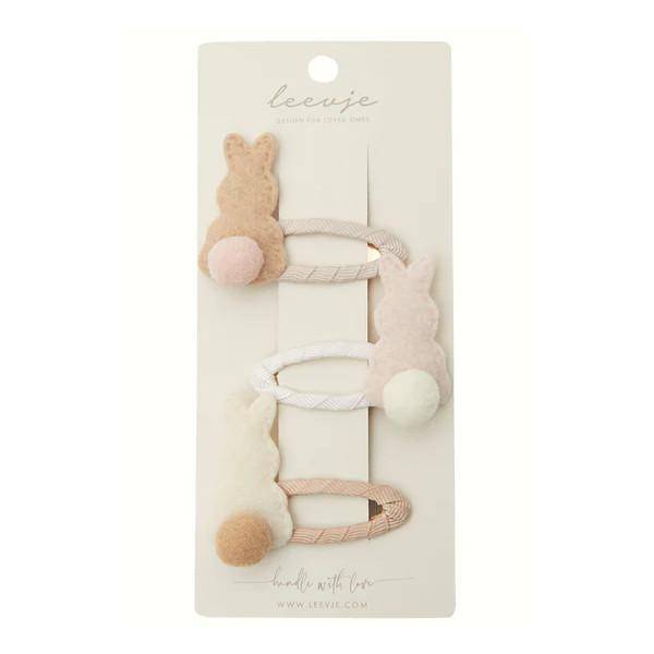 Haarspangen-Trio Bunny Clips Neutral | Leevje