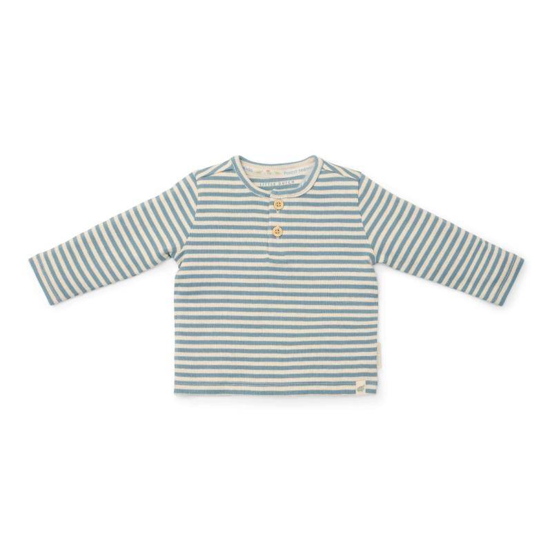 T-shirt long sleeve Stone Blue Stripe | Little Dutch