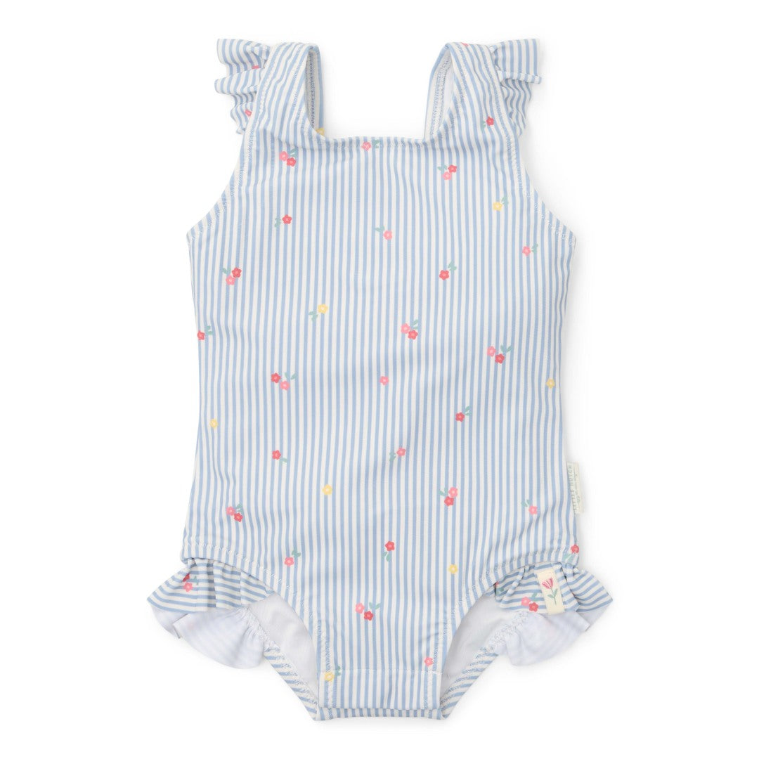 Badeanzug Sunny Flowers Blue | Little Dutch