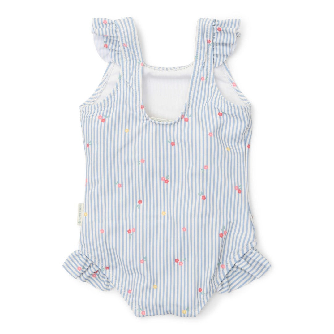 Badeanzug Sunny Flowers Blue | Little Dutch
