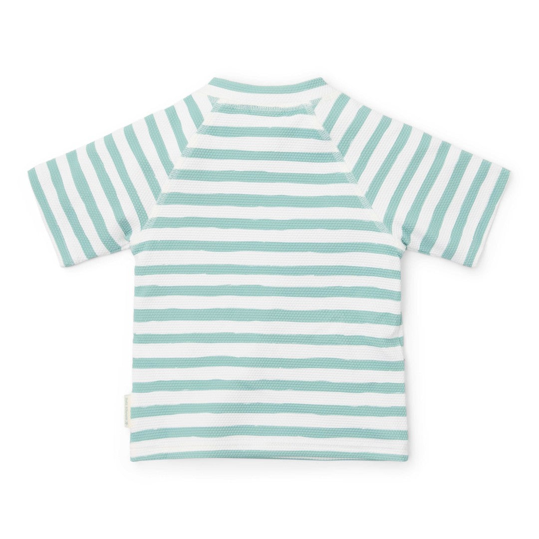 Kurzärmeliges Schwimmshirt  Stripes Surf Blue | Little Dutch
