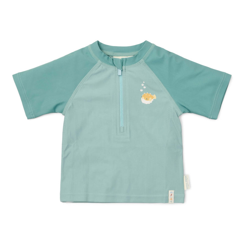 Kurzärmeliges Schwimmshirt  Seashells Surf Blue | Little Dutch