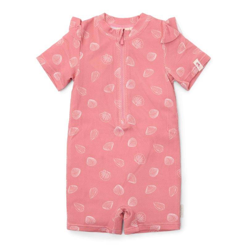 Kurzärmeliger Badeanzug Ocean Treasures Pink | Little Dutch